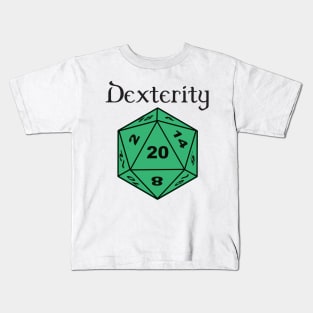 Dexterity Stat D20 Kids T-Shirt